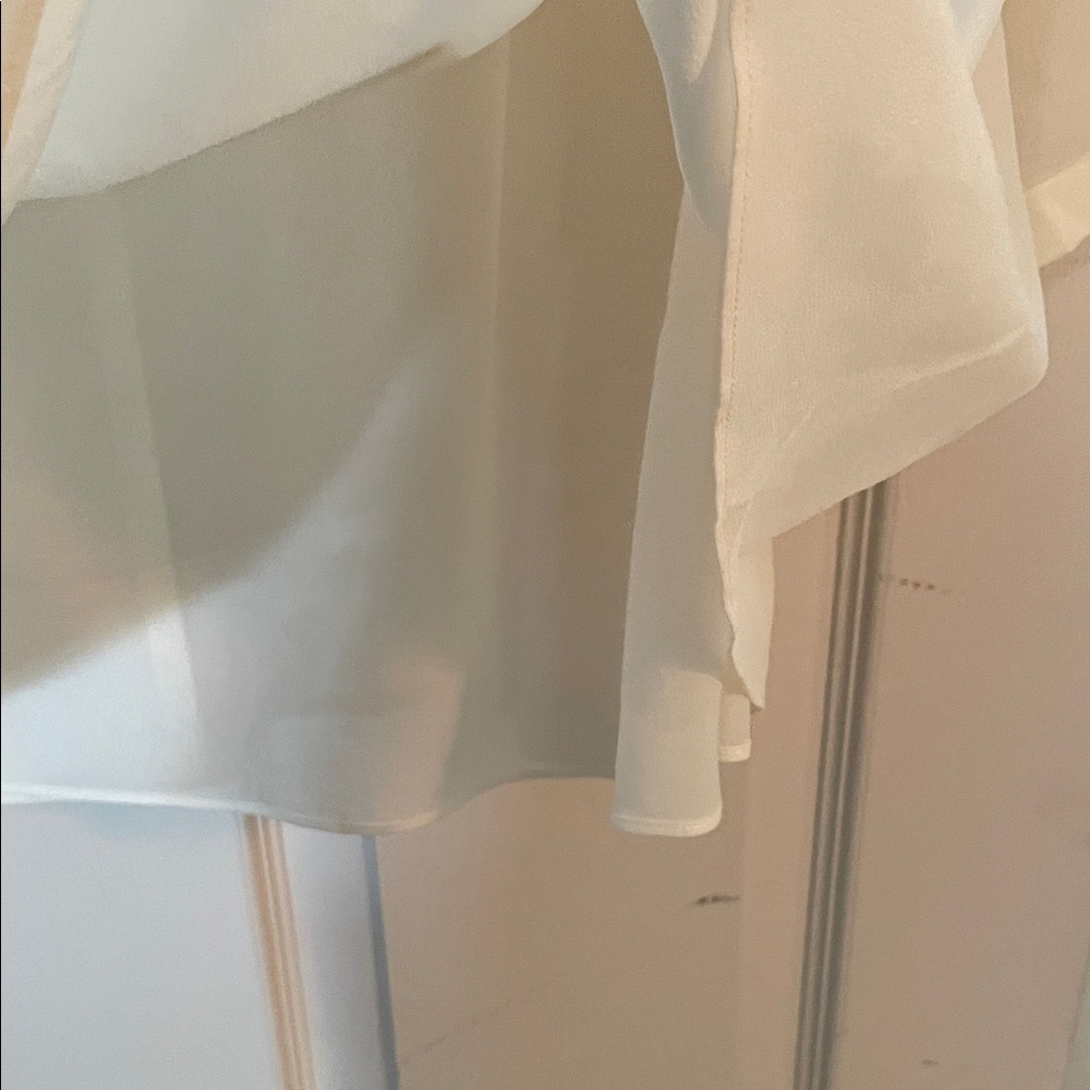 Escada 100% Silk Cream Tie-Neck Long Sleeve Blouse - Picture 11 of 14